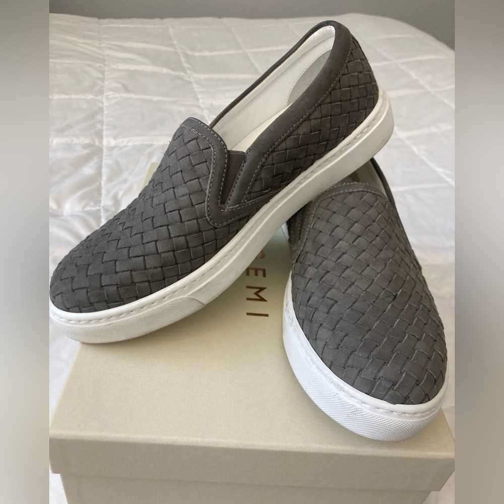 M Gemi Cerchio Leather Woven Slip on Sneakers 38